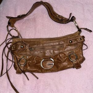 Guess Brown Mini Bag with Tassels and Studs